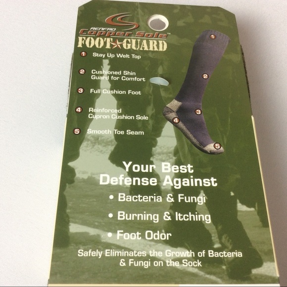 Renfro Copper Sole Military Green Boot Socks Big/Tall Men's Size XL 13-15 2 Pair - Picture 7 of 8